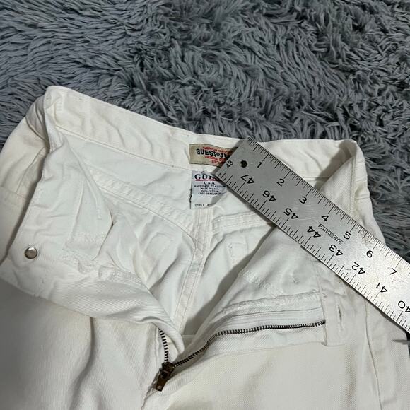 Vintage 1980s/ 1990s Denim White Guess Jeans Mom XS Grunge USA Made - Picture 11 of 14